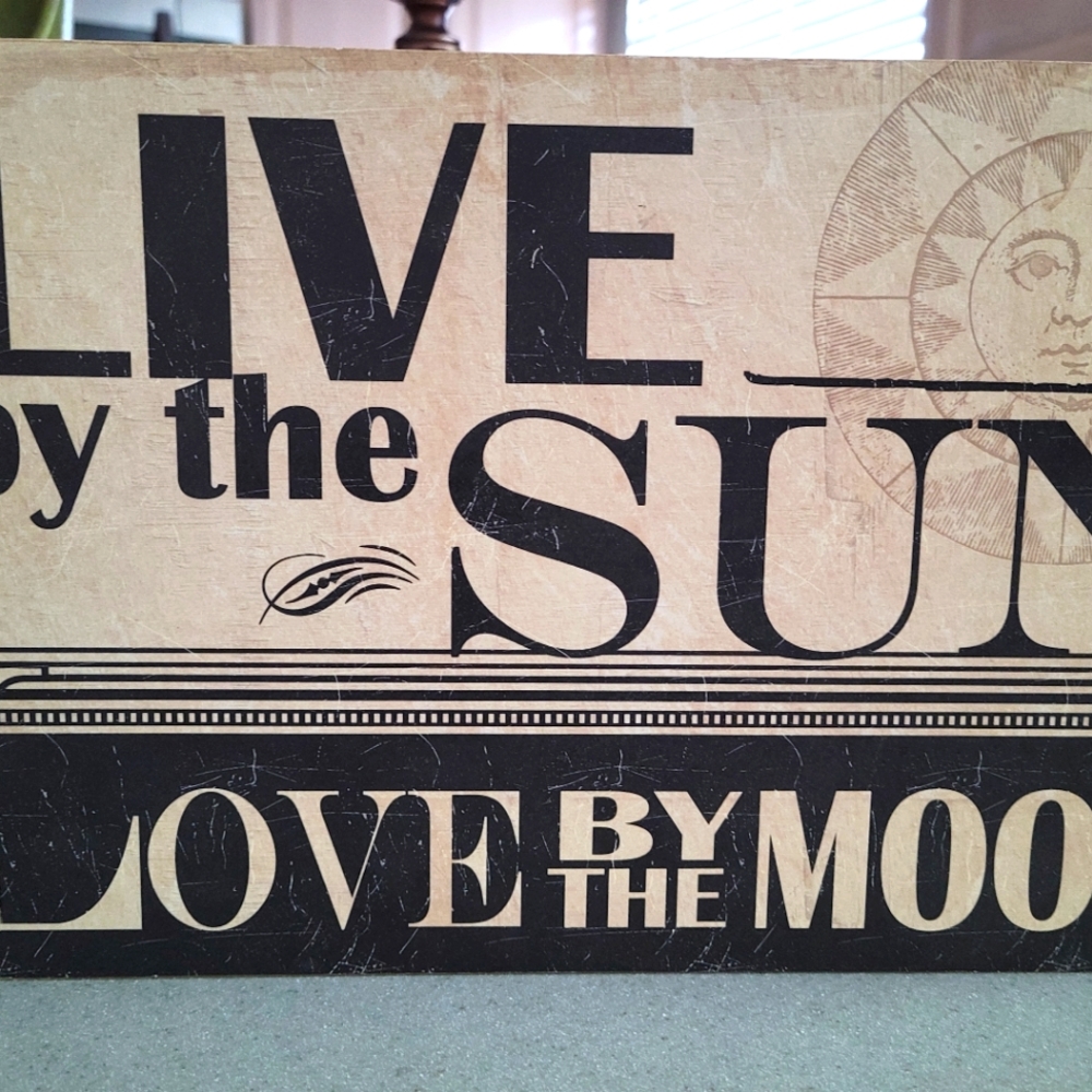8x12 Live by the Sun Love by the Moon decor sign